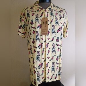 Kahuna Bay Hawaiian Short Sleeve Aloha Girls AOP Button Up Shirt - NWT Medium